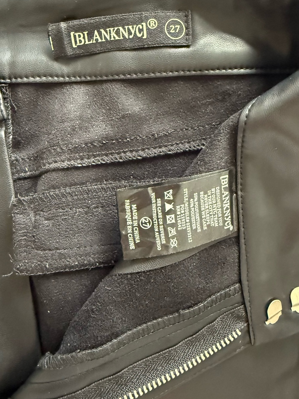 Blank NYC Black Faux Leather High-Waist Flare Pants • 27 - Picture 6 of 6